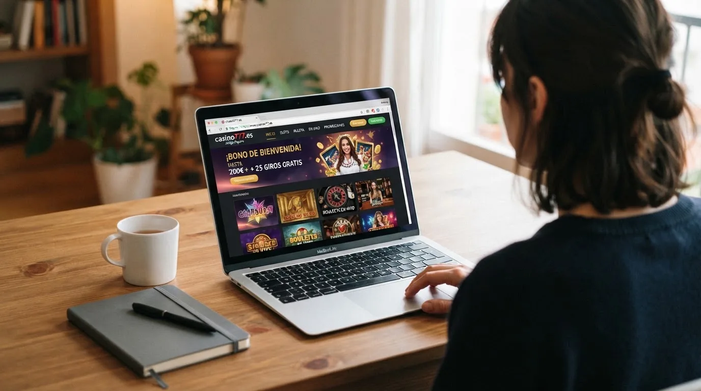 Sello de la Dirección General de Ordenación del Juego en la pantalla de un casino online con dominio .es
