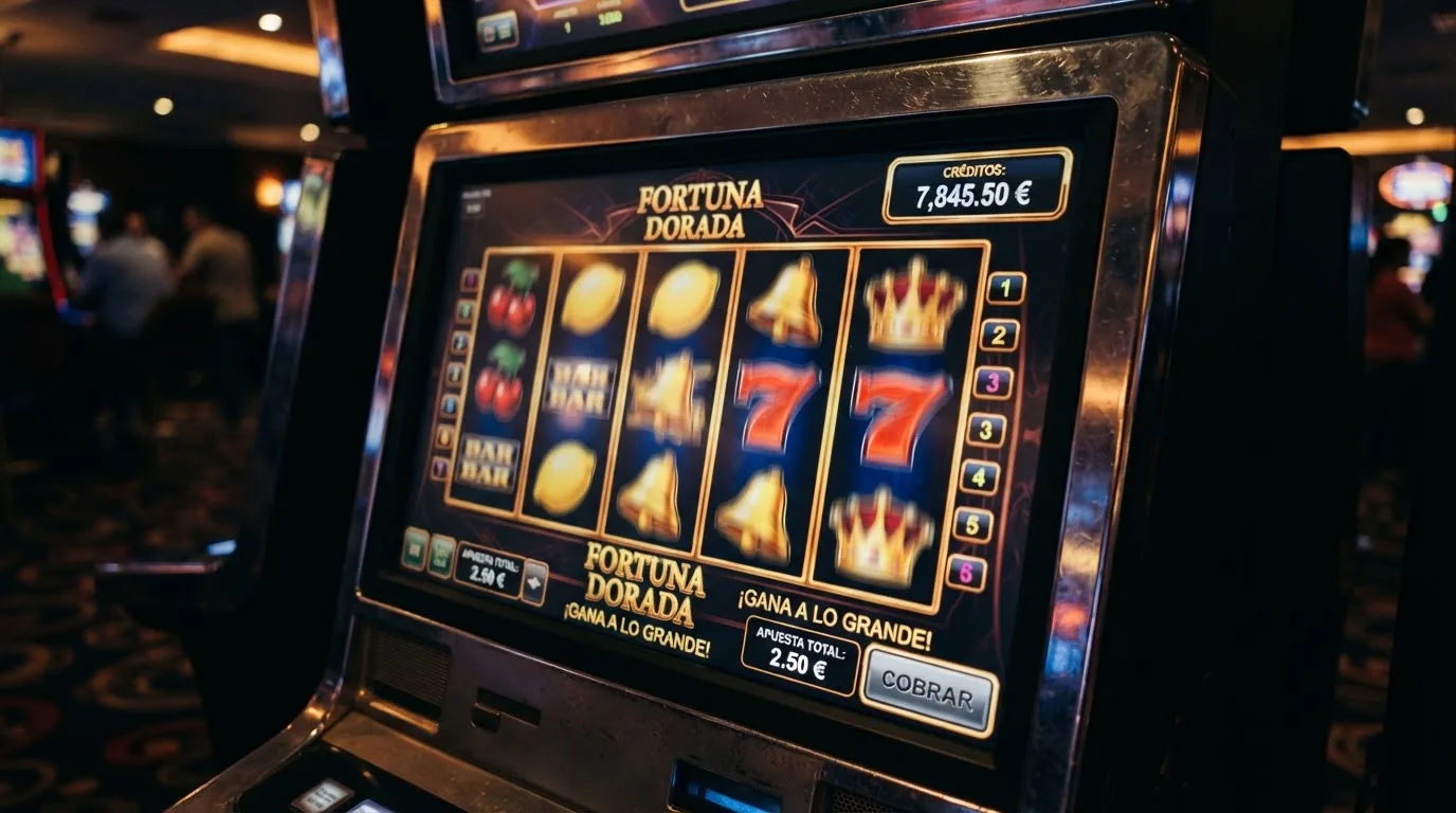 Una slot de casino en pleno giro con el contador de tiradas gratis activo en la esquina superior de la pantalla